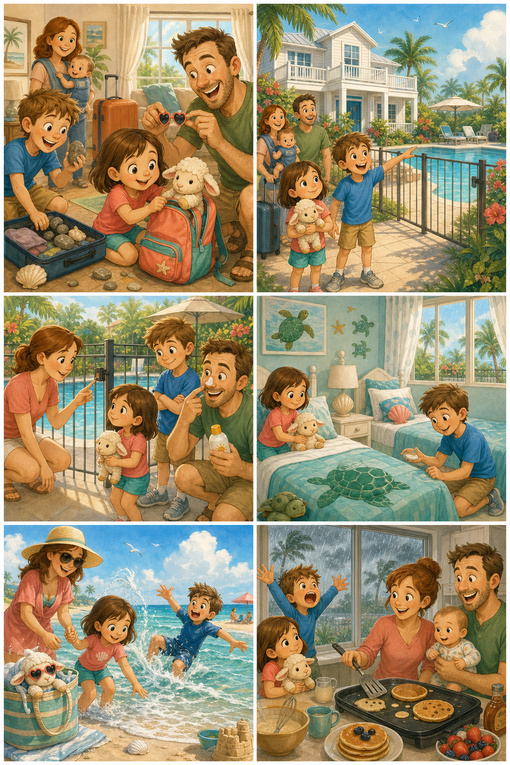 New room and beach house story watercolor preview.